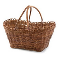 Rectangle Wicker Basket w/ Dual Handles (15 1/2"x11"x7 1/2"x12")